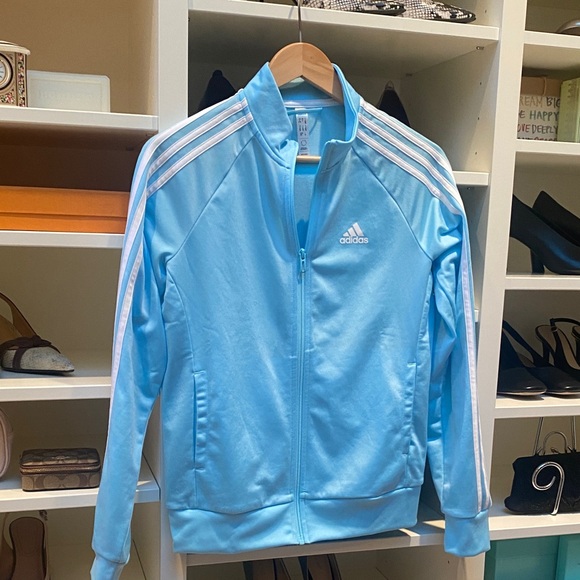 Adidas Sky Blue Track Jacket. GUC. Size S. - Picture 1 of 8